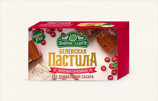 №2 Пастила  200г диетическая с КЛЮКВОЙ, НОВЫЙ ФОРМАТ (4*50г)    в Новодвинске